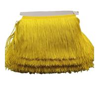 Wide Lace Fringe Trim, Polyester Multicolor 10 Meter 20 cm for DIY Clothing Accessories(Yellow)