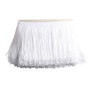 Wide Lace Fringe Trim, Polyester Tassel Multicolor 15cm 9 Meter Sewing Crafts Curtain(White)