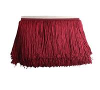 Wide Lace Fringe Trim, Polyester Tassel Multicolor 15cm 9 Meter Sewing Crafts Curtain(Wine Red)