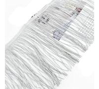 Wide Lace Fringe Trim, Tassel Ribbon Multicolor 20cm 10 Meters Long(Silver)