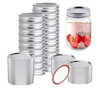 Wide Mouth Canning, Stainless Steel Jar Tops with Sealing Rings, Leakproof Covers for Spices Beverages Fermentation Sprouting, Kitchen Pantry Freezer Dishwasher Safe, Grains Storage
