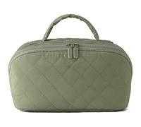 Wide Open Lay-Flat Water-Resistant Cosmetic Case, Expandable Makeup Bag, Brushes Large Capacity with Compartments, for Toiletries & Brushes (Green)