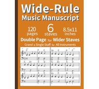 Wide-Rule Music Manuscript - 120 Blank Staff Paper for Easy Reading & Writing 8.5x11 English: Large Print Blank Music Manuscript for Adults with Low ... (Orange) (Easy Read & Write Music Manuscript)