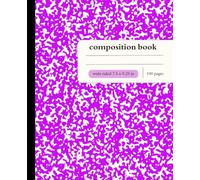 wide ruled composition notebook 100 pages Purple Marble Covers: Classic 7.5 x 9.25 Size School Journal for Students, Notes & Writing