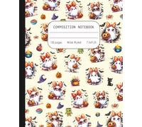 Wide Ruled Composition Notebook: Cute Ghost Cover. Fun and Spooky Lined Paper Journal for Girls. Back to School Supplies Essential.