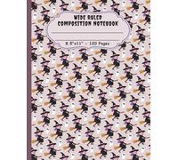 Wide Ruled Composition Notebook: Lined Multipurpose Paperback Journal Paper for Kids and Teens. Great for Back to School, College, Office, Work, Home. Halloween Pattern Theme. Great Gift.