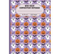 Wide Ruled Composition Notebook: Lined Multipurpose Paperback Journal Paper for Kids and Teens. Great for Back to School, College, Office, Work, Home. Halloween Pumpkin Pattern Theme. Great Gift.