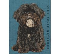Wide Ruled Notebook: Black Shih Tzu Dog