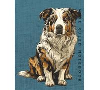 Wide Ruled Notebook: Blue Merle Tricolor Australian Shepherd Dog
