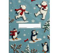 Wide Ruled Notebook: Polar bears and cute penguins. Perfect for school, college, work, journaling, or daily use.