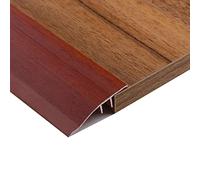 Wide Threshold Reducer for Doorways,Wood Grain Floor Transition Strip Carpet Trim for Vinyl Flooring, Carpet/Tile Edging Trim, Aluminum(Red,Length 140cm/55")