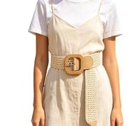 Wide Waist Belt, Adjustable Woven Waistband Strap, Elastic Cinch Dress Accessory, Stretch Fashion Shirt Belt, Stylish Waist Shaper With Secure Buckle Design For Office Travel Vacation Party Daily Wear