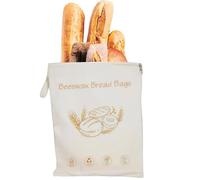Wide Zipper Access Cotton & Beeswax Bread Bags for Sourdough, Reusable Beeswax Food Storage Bags with Zipper with Sealing Zip to Keep Fresh(,1pc)