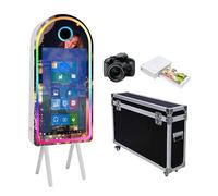 WideMeet Espejo mágico portátil de 32 pulgadas con pantalla táctil para máquina de vuelo, espejo de embalaje, cabina de fotos, selfie, cabina de fotos de 50 pulgadas para bodas, fiestas, eventos