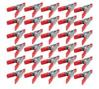 Wideskall® - Pinzas de resorte de metal de 5 cm con pinzas de goma rojas