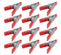 Wideskall® - Pinzas de resorte de metal de 5 cm con pinzas de goma rojas
