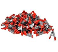 Wideskall® - Pinzas de resorte de metal de 5 cm con pinzas de goma rojas