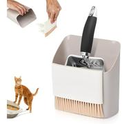 WideSmart Cuchara de Arena para Gatos de Acero Inoxidable, Pala para Gatos,Pala Arenero Gato de Metal,Pala de Malla Resistente, fácil de Limpiar, Adecuada para Caja de Arena para Gatos