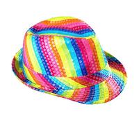 WIDMANN 0081u ? Fedora Sombrero con Lentejuelas en los Colores del Arco Iris, One Size , color/modelo surtido