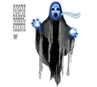 Widmann 01400 - fantasma misterioso con la cabeza brillante y manos, el sonido del trueno y risa malvada, tamaño aprox 153 cm