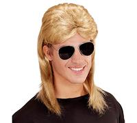 W WIDMANN MILANO Party Fashion - Peluca mullet con gafas, pelo sintético, traje años 80