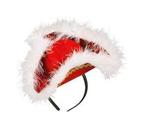 Widmann 06903 Mini sombrero de tres puntiaguda con Marabu, color rojo, talla única
