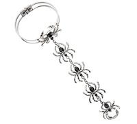 W WIDMANN MILANO Party Fashion- Pulsera con anillo de araña, Color plata/gris, talla única (Widmann S.r.l. 09663)