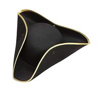 W WIDMANN MILANO Party Fashion, Tricornio de fieltro negro, acabado dorado, comodidad óptima, dimensiones prácticas, versátil para carnaval y fiestas temáticas, añade un toque de elegancia