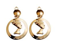 Widmann 29761 - Pendientes Egipto, 1 par, Pendientes Dorados, Antiguos, Cleopatra, Joyas, Disfraz, Carnaval, Fiesta temática