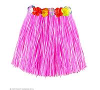 WIDMANN 33683 - Minifalda Hawaiana para Mujer Adulta, con Cinturón De Flores, Fiestas De Verano, Africanas, Fiestas Temáticas, Largo 45 Cm, Talla Única, Color Rosa
