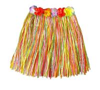 WIDMANN 33686 - Minifalda Hawaiana para Mujer Adulta, con Cinturón De Flores, Fiestas De Verano, Africanas, Fiestas Temáticas, Largo 45 Cm, Talla Única, Multicolor
