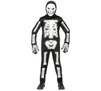 Widmann 3D Skeleton (Jumpsuit, Hooded Mask, Gloves) (128 cm / 5-7 Years) Black