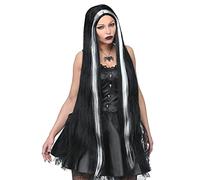 Widmann 46925 - Peluca de Bruja Negra, extralarga, Halloween, Fiesta temática, Carnaval