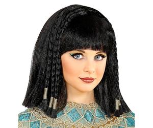 WIDMANN 46931 peluca Cleopatra, niña, Negro , color/modelo surtido