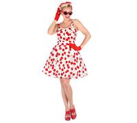 Widmann 50s Lady With Sewn-In Petticoat Pink (Dress, Belt) (L) Pink