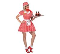 Widmann 50s Waitress (Dress With Petticoat, Apron, Pin, Neckscarf, Headpiece) (S