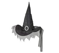 WIDMANN 51535 - Sombrero de bruja con tul en un tamaño, Negro