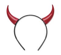 Widmann 5483C - Cuernos de diablo en la diadema, para carnaval, Halloween o fiesta temática, rojo
