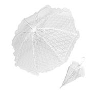 WIDMANN 6676P - Sombrilla De Encaje para Mujer Adulta, Siglo XVIII, Siglo XIX, Teatro, Noble, Princesa, Carnaval, Diámetro 83 Cm, Color Blanco