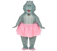 WIDMANN 75513 hinchable Hippo bailarina Disfraz, unisex ? Adultos, Gris , color/modelo surtido