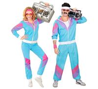 W WIDMANN MILANO Party Fashion - Disfraz Niños chándal, rosa, traje años 80, chándal, traje mal gusto, disfraces