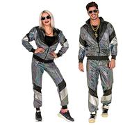 Widmann 80's Silver Reflective Shell Suit (Jacket, Pants) (XL) Different Colors