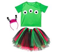 WIDMANN 96538 infantil Disfraz Alien, niña, Verde, Rosa, Negro , color/modelo surtido