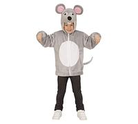 Widmann Mouse In Soft Plush (Hoodie With Mask) (98 cm / 1-2 Years) Grey