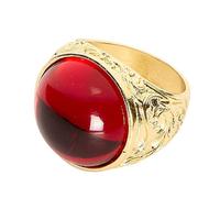 WIDMANN 46740 - Anillo con Gema para Adulto Unisex, Piratas, Nobles, Obispos, Reyes Y Reinas, Vampiros, Halloween, Carnaval, Talla Única, Color Oro-Rojo