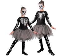 Widmann Ballerina Skeleton (Tutu Dress) (140 cm / 8-10 Years) Black