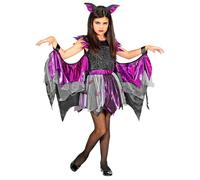 Widmann Bat (Tutu Dress With Wings, Ears) (140 cm / 8-10 Years) Purple / Lila