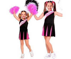 Widmann Black/Pink Cheerleader (Dress) (128 cm / 5-7 Years) Black