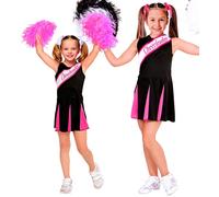 Widmann Black/Pink Cheerleader (Dress) (140 cm / 8-10 Years) Black