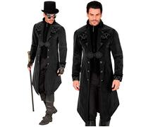 Widmann Black Velvet Gothic Coat (M) Black